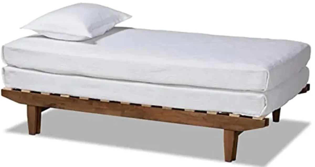 Baxton Studio Hiro Modern and Contemporary Walnut Finished Wood Expandable Twin Size to King Size Bed Frame