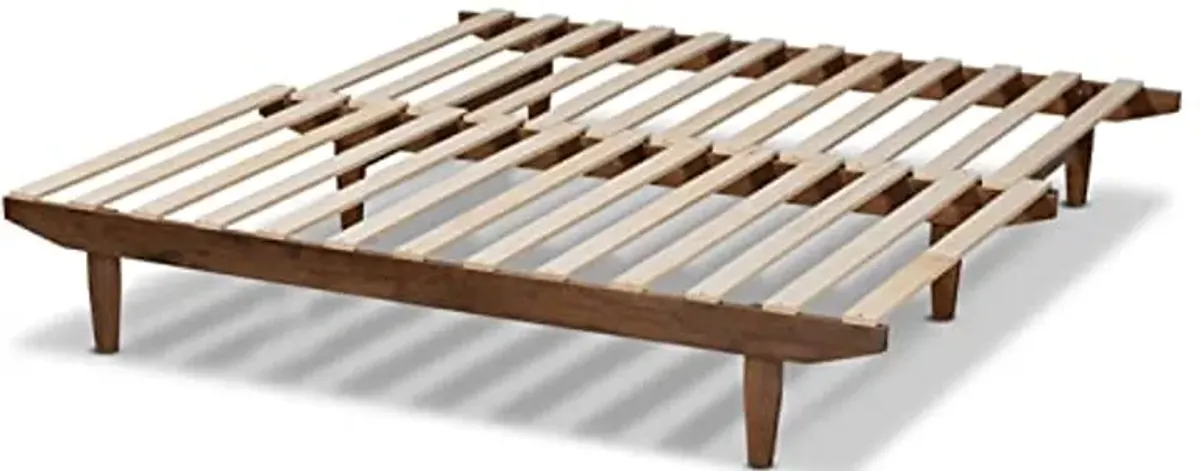 Baxton Studio Hiro Modern and Contemporary Walnut Finished Wood Expandable Twin Size to King Size Bed Frame