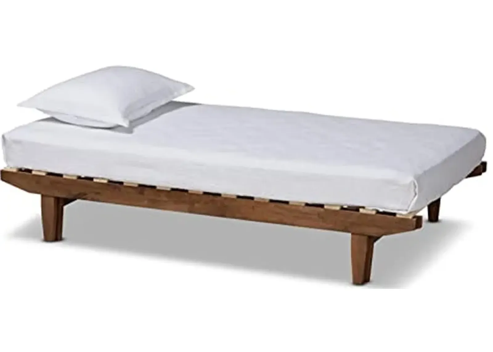 Baxton Studio Hiro Modern and Contemporary Walnut Finished Wood Expandable Twin Size to King Size Bed Frame