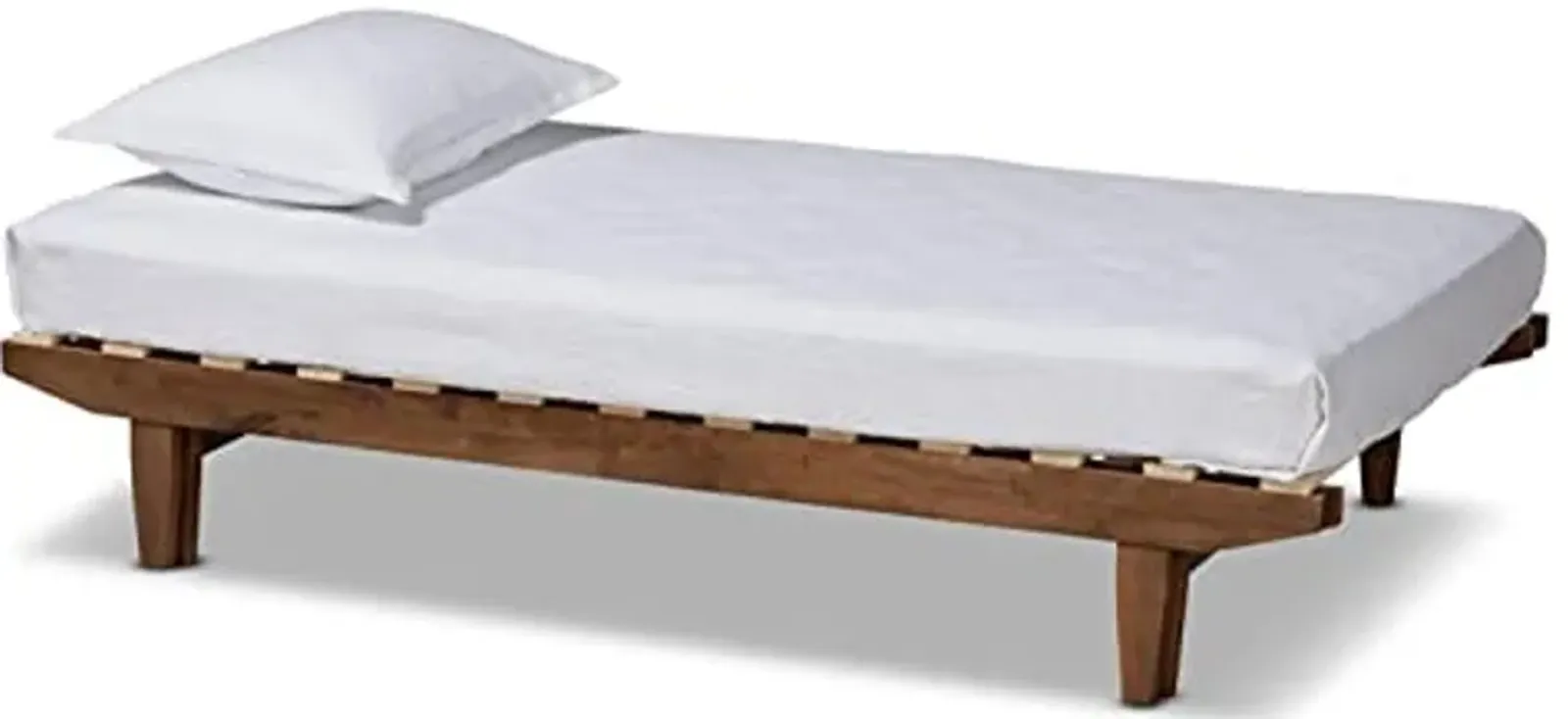 Baxton Studio Hiro Modern and Contemporary Walnut Finished Wood Expandable Twin Size to King Size Bed Frame