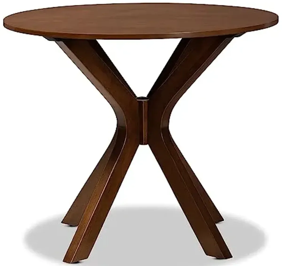 Baxton Studio Kenji Modern and Contemporary Walnut Brown Finished 34-Inch-Wide Round Wood Dining Table
