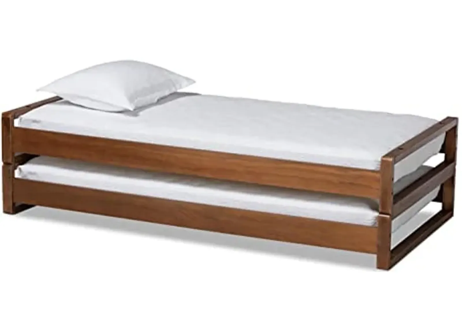 Baxton Studio Klara Walnut Finished Wood Expandable Twin to King Size Bed Frame