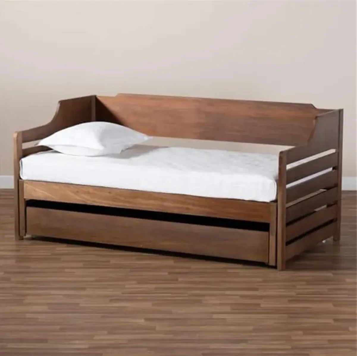 Baxton Studio Jameson Walnut Expandable Twin Size to King Size Daybed