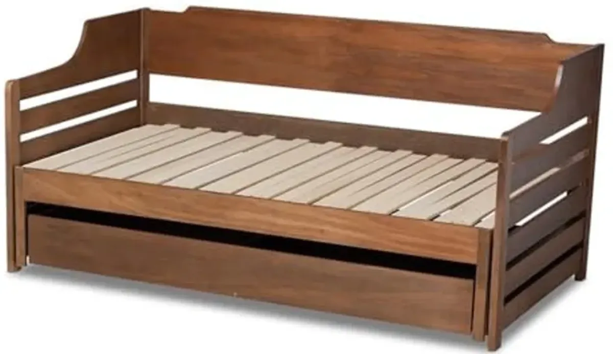 Baxton Studio Jameson Walnut Expandable Twin Size to King Size Daybed