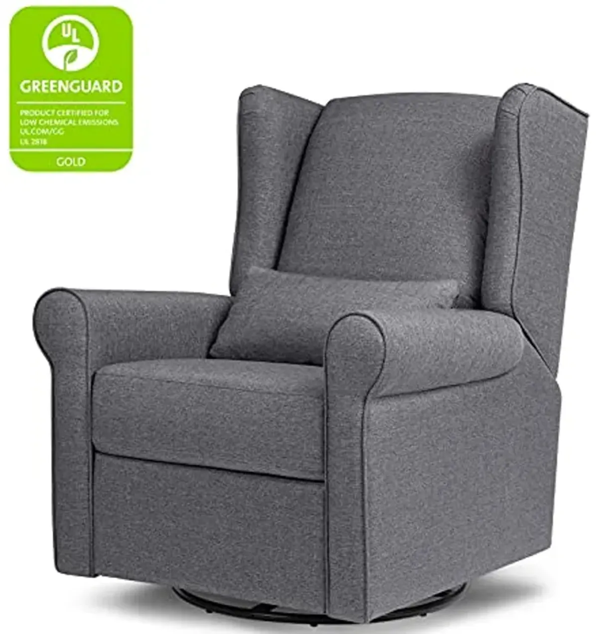 DaVinci Hayden Recliner and Swivel Glider in Shadow Grey, Greenguard Gold & CertiPUR-US Certified