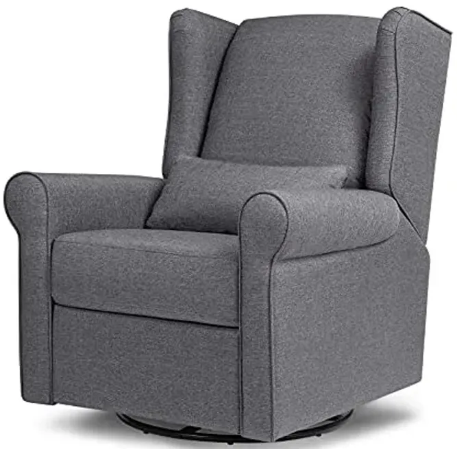 Davinci Hayden Recliner and Swivel Glider in Shadow Grey, Greenguard Gold & CertiPUR-US Certified