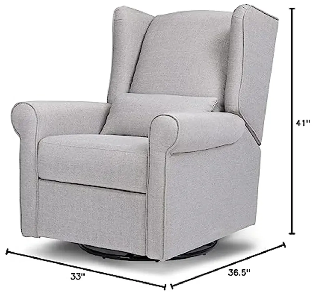 DaVinci Hayden Recliner and Swivel Glider in Misty Grey, Greenguard Gold & CertiPUR-US Certified