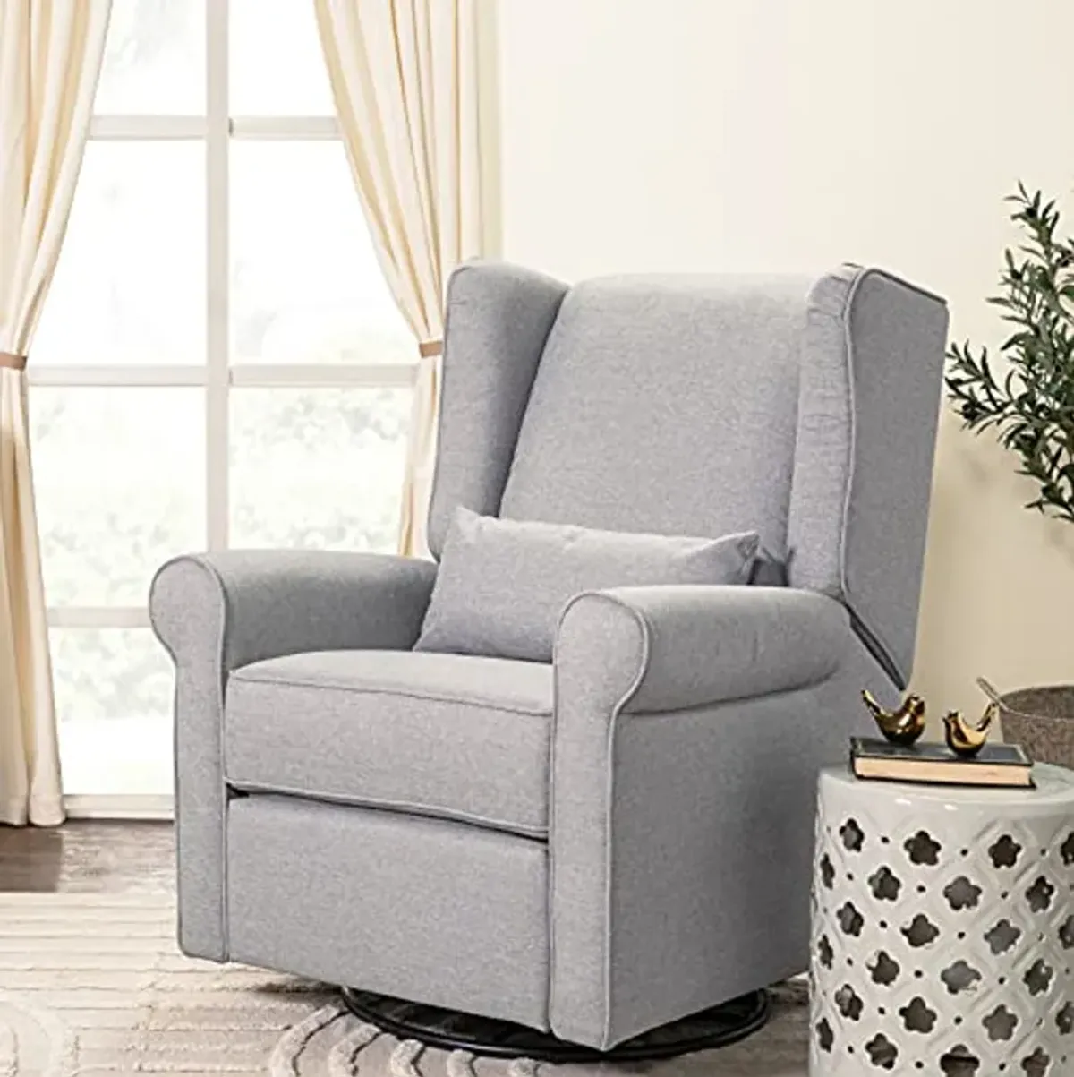 DaVinci Hayden Recliner and Swivel Glider in Misty Grey, Greenguard Gold & CertiPUR-US Certified