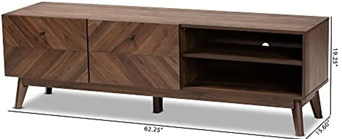 Baxton Studio Hartman TV Stands, One Size, Walnut Brown