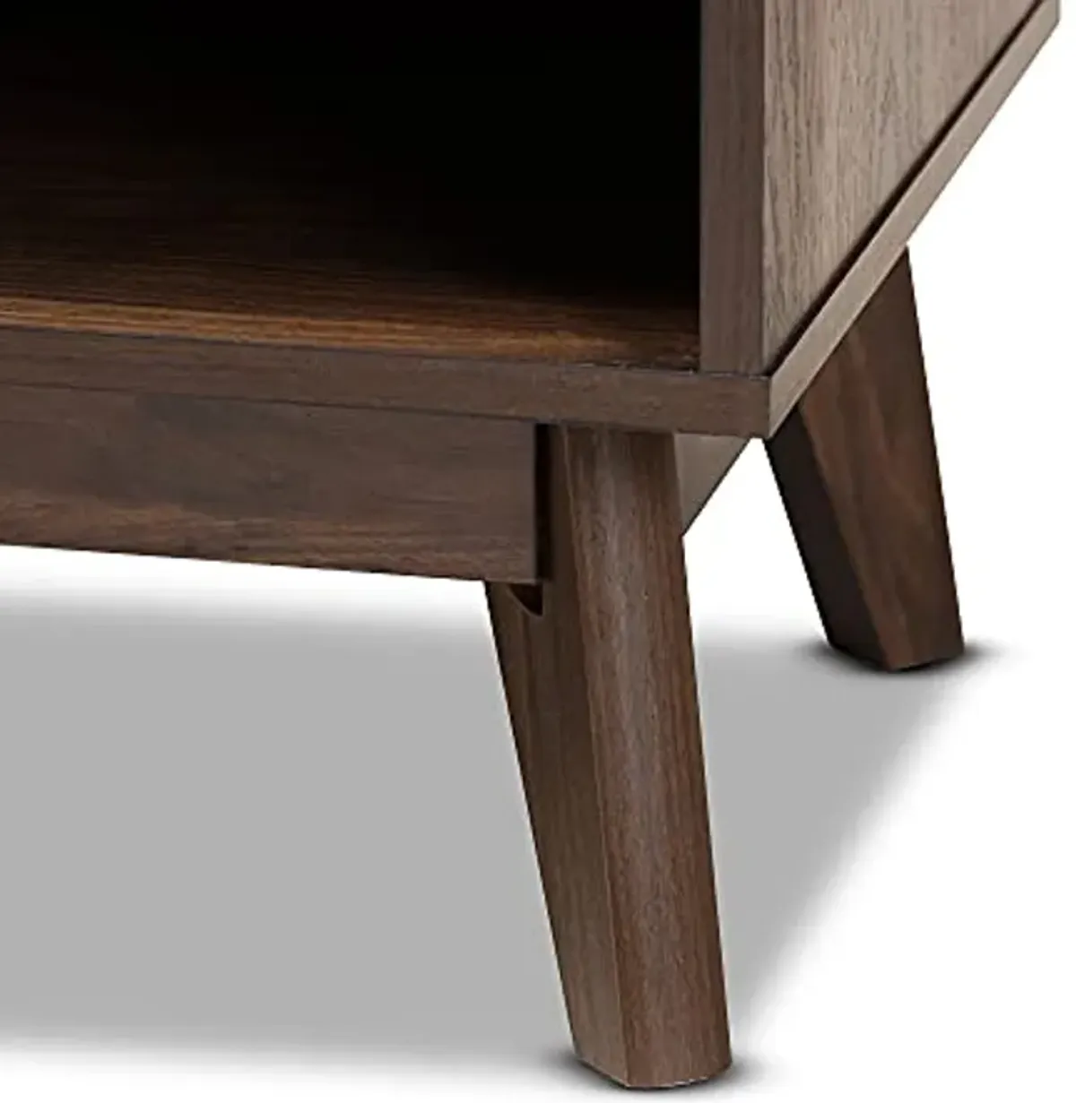 Baxton Studio Hartman TV Stands, One Size, Walnut Brown