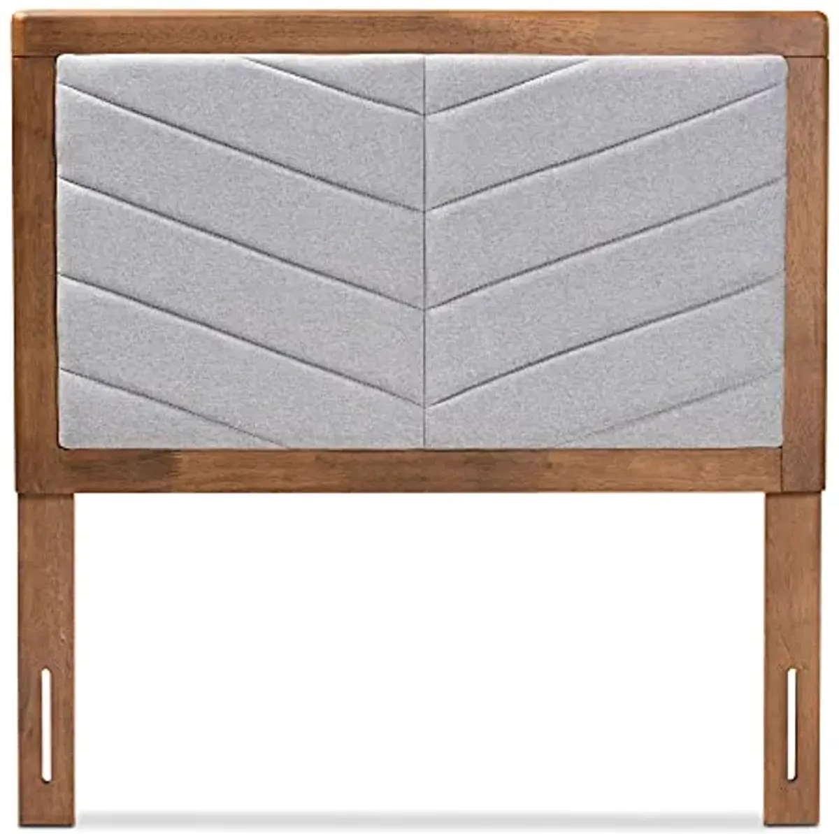 Baxton Studio IDEN Headboard, Twin, Light Grey/Walnut Brown