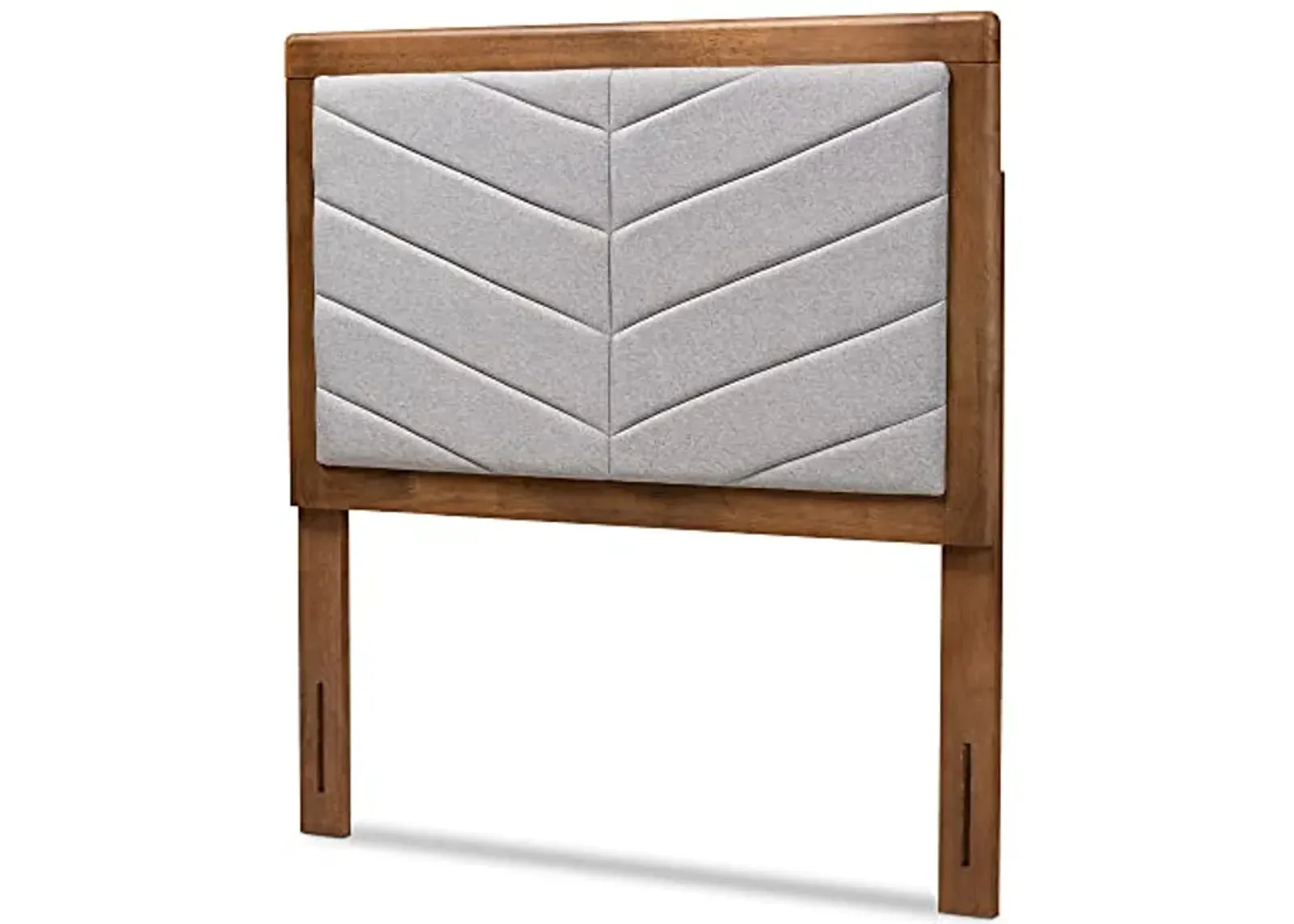 Baxton Studio IDEN Headboard, Twin, Light Grey/Walnut Brown