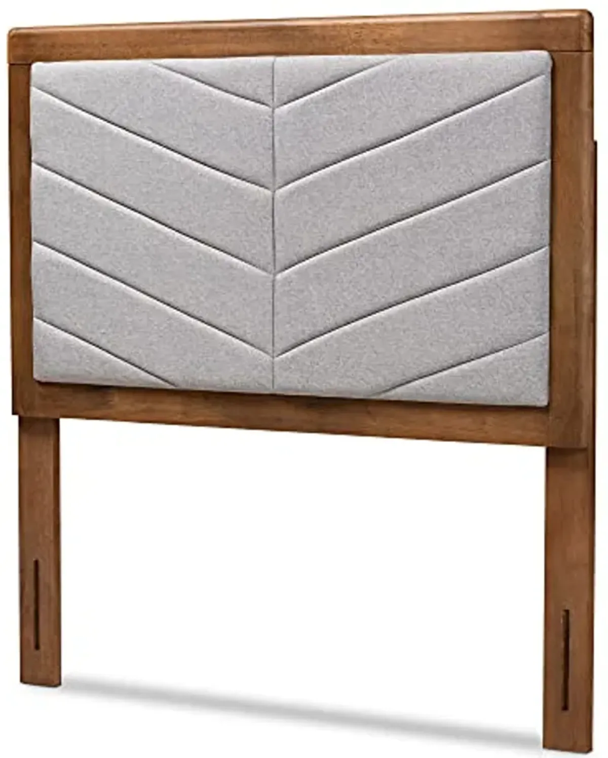 Baxton Studio IDEN Headboard, Twin, Light Grey/Walnut Brown