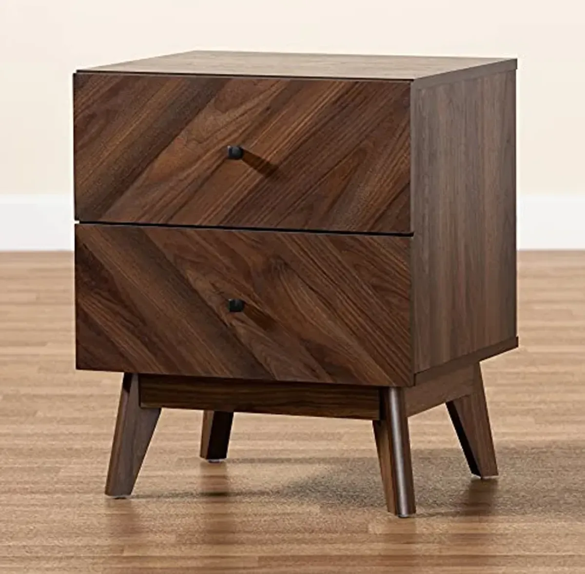 Baxton Studio Hartman Nightstands, Walnut Brown