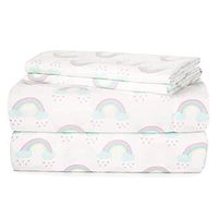 Heritage Kids 4 Piece Sheet Set, Including Fitted Sheet, Top Sheet and 2 Pillow Cases, Rainbow Print, Full