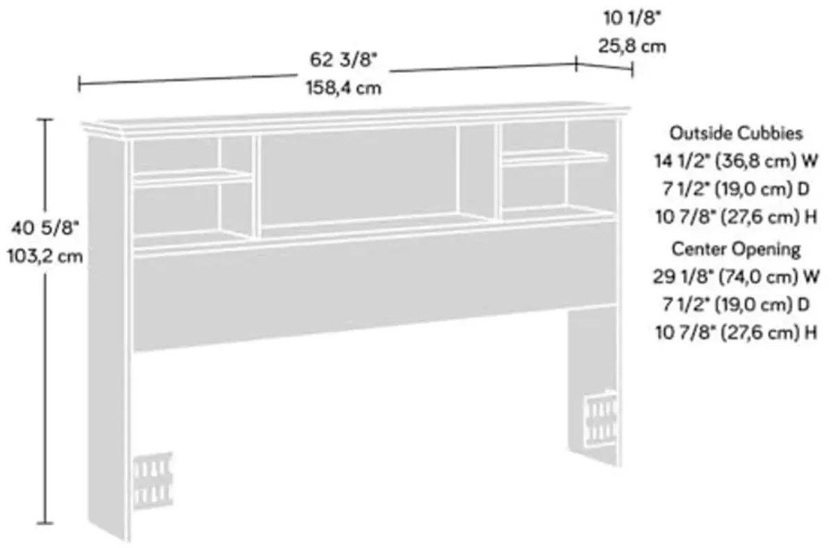 Sauder River Ranch Full/Queen Bookcase Headboard Mystic Oak, Mystic Oak finish