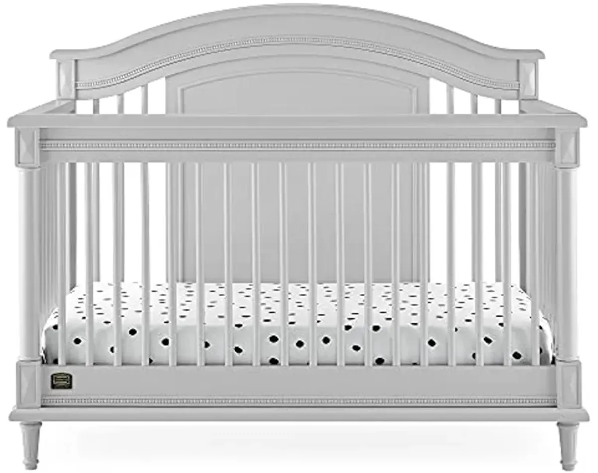 Delta Children Simmons Kids Juliette 6-in-1 Convertible Crib with Toddler Rail, Greenguard Gold Certified, Moonstruck Grey