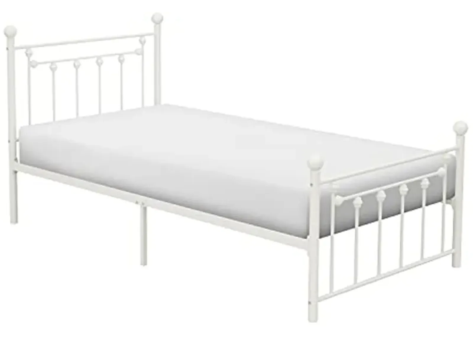 Lexicon Newington Metal Platform Bed, Twin, White