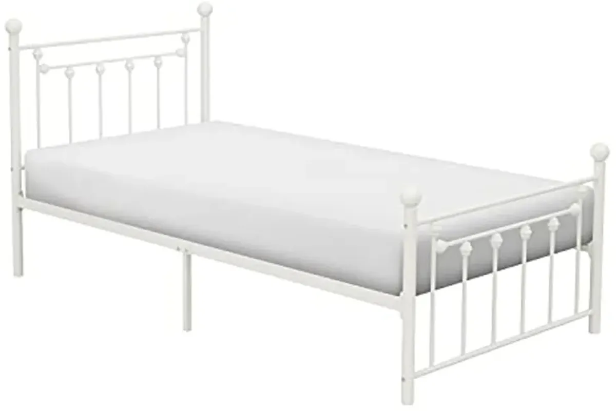 Lexicon Newington Metal Platform Bed, Twin, White