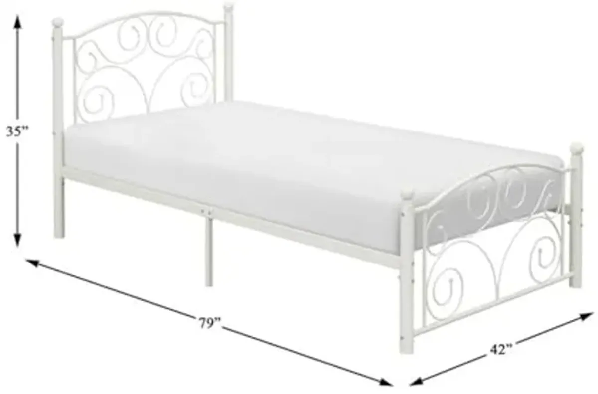 Lexicon Willow Metal Platform Bed, Twin, White