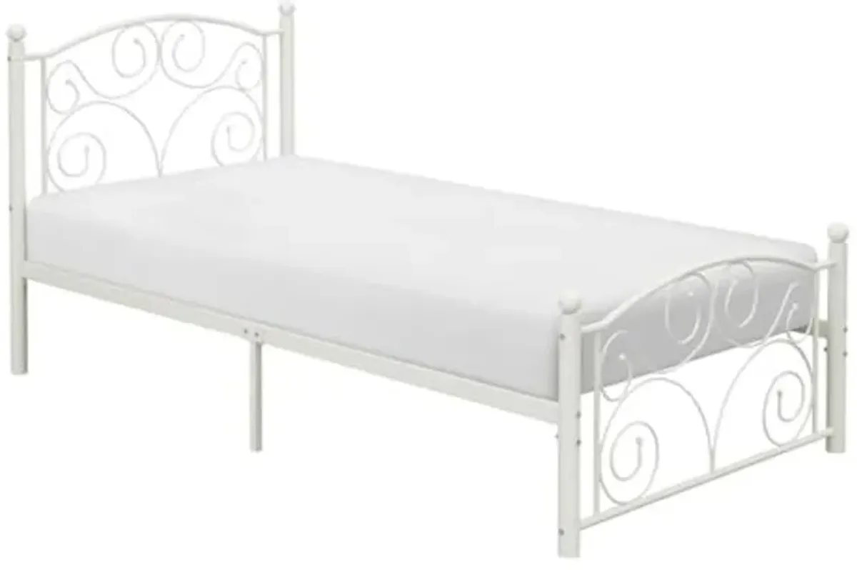 Lexicon Willow Metal Platform Bed, Twin, White