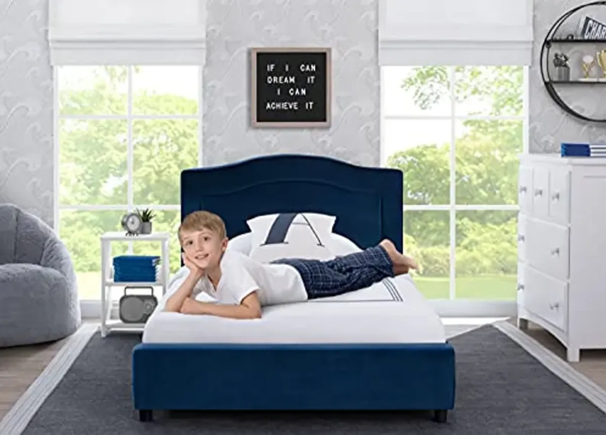 Delta Children Upholstered Twin Bed, Navy Blue