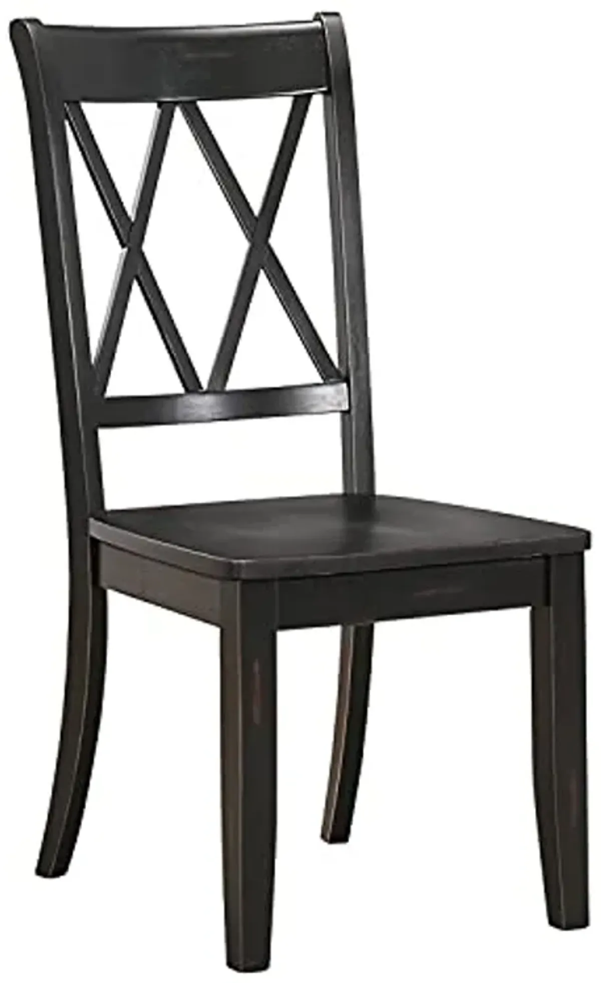 Lexicon Cedric Double-X Back Wood Side Chairs (Set of 2), Black