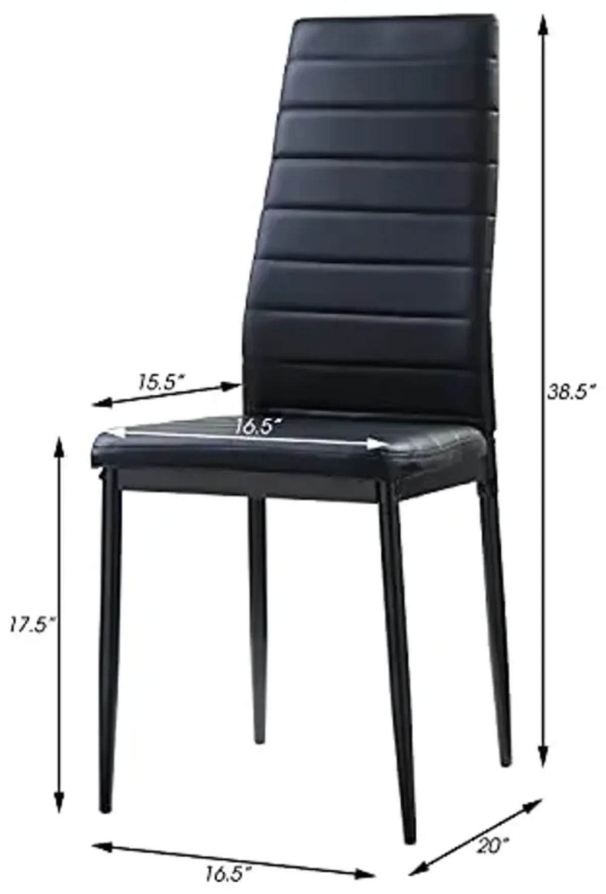 Lexicon Silas Faux Leather Side Chairs (Set of 2), Black