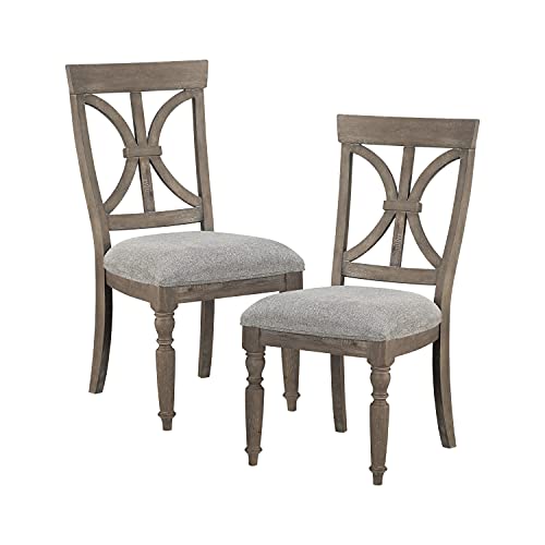 Generic Faux Leather Dining Chairs Set Of 2, Rustic Wood Dining Room Chairs Upholstered Kitchen Chairs With Wooden Arms And Curved Back, 43cm Seat