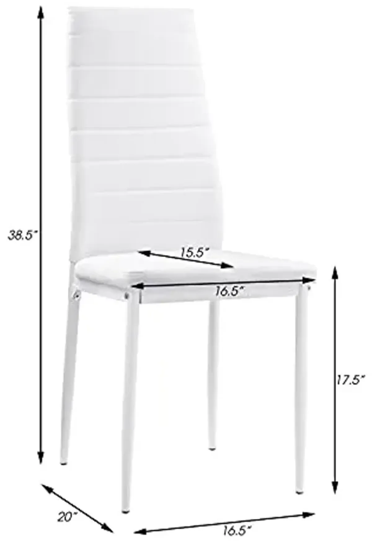 Lexicon Silas Faux Leather Side Chairs (Set of 2), White