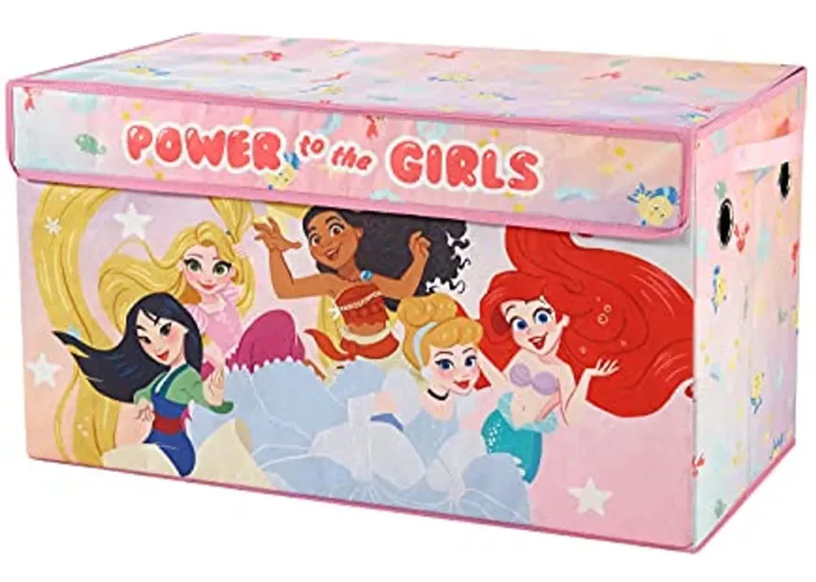 Idea Nuova Disney Princess Collapsible Toy Storage Trunk with Lid, 28" W x 16" D x 14.5" H