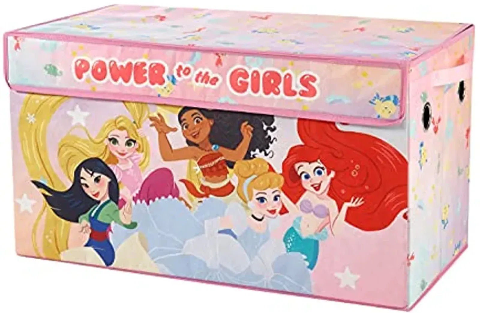 Idea Nuova Disney Princess Collapsible Toy Storage Trunk with Lid, 28" W x 16" D x 14.5" H