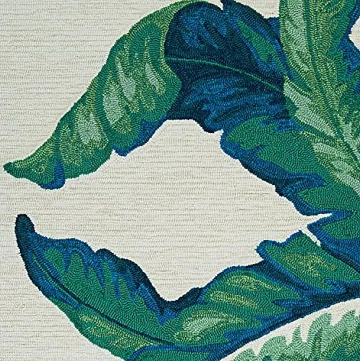 Couristan Covington Indoor Outdoor Area Rug – 3'6" x 5'6" in Green, Durable Hand-Hooked Floral Design Rug – Entryway, Patio or Mudroom Home Decor