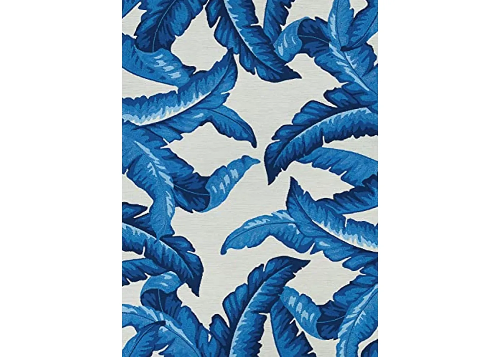 Couristan Covington Palm Leaves Indoor/Outdoor Area Rug, 2' x 4', Blue-Ivory