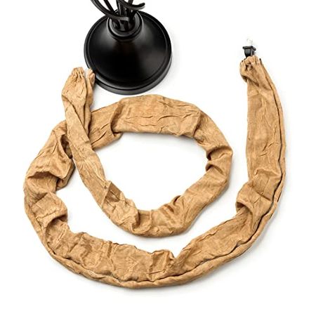 Generic Fabric Cord Cover, Chandelier Cord Cover & Chain Cover, 2 Pack 6 Feet Use for Chandelier Linghting, Lamps Lighting, Wires, Easy to Install Fabric Cord Covers Brown., Dark Tan