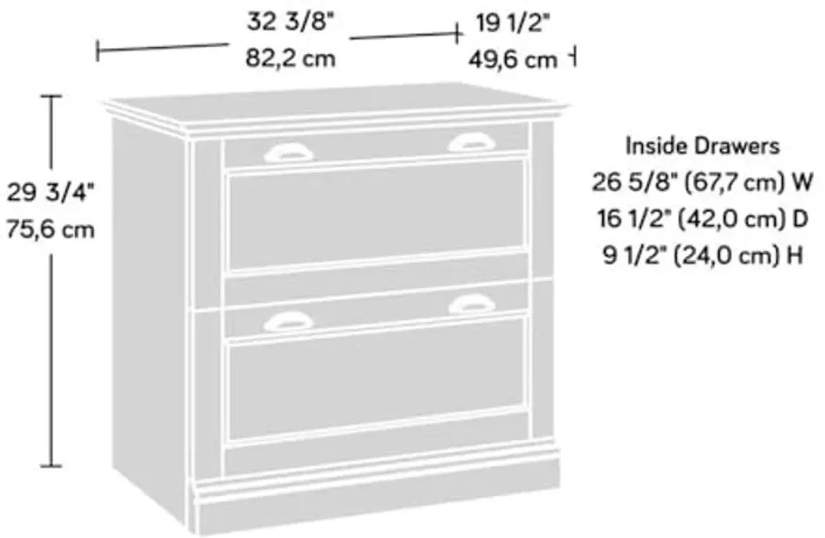 Sauder Barrister Lane 2-Drawer Lateral File Cabinet in Iron Oak, Iron Oak Finish