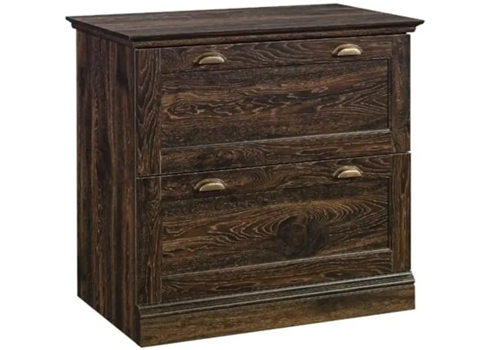 Sauder Barrister Lane 2-Drawer Lateral File Cabinet in Iron Oak, Iron Oak Finish