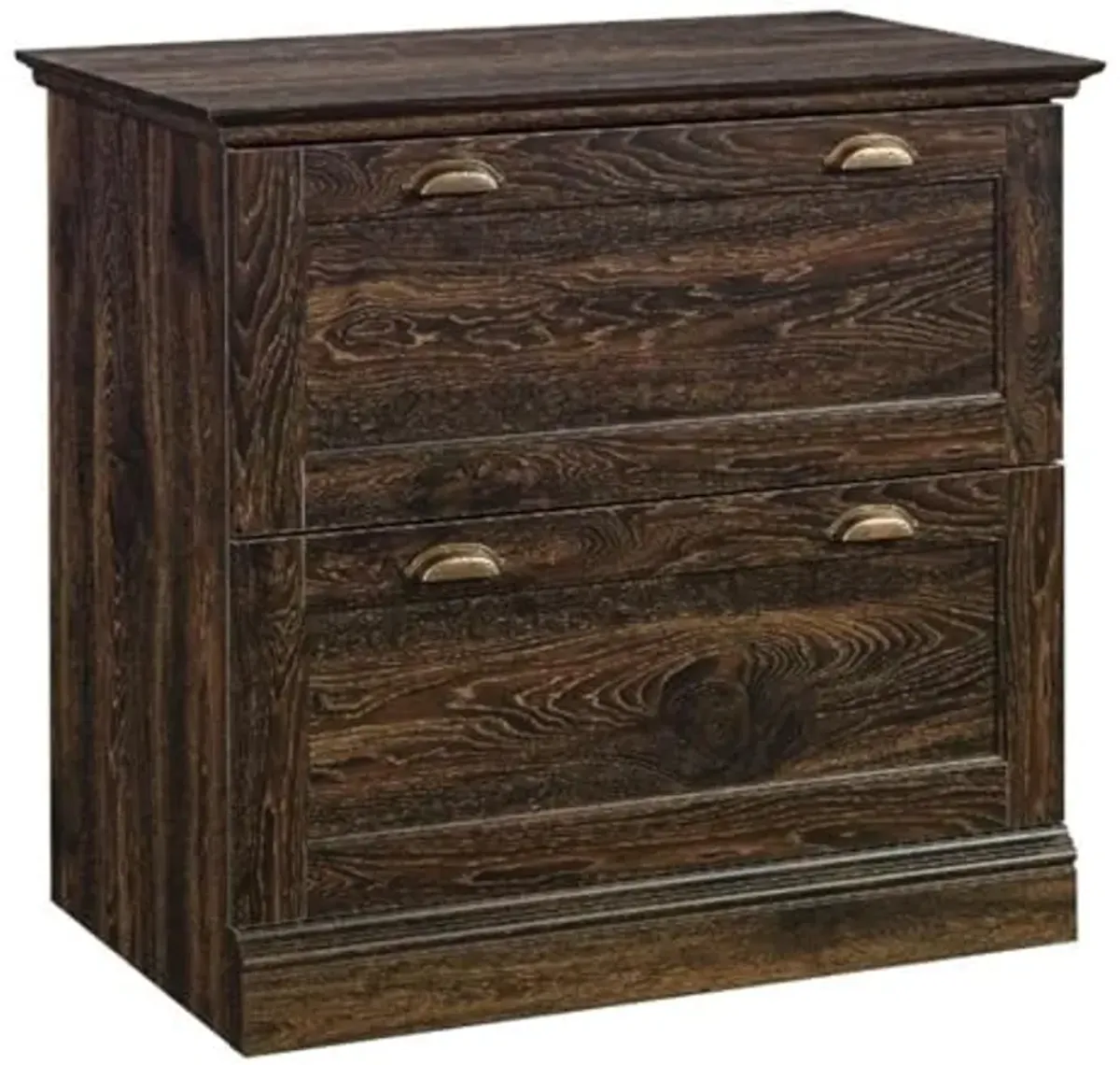 Sauder Barrister Lane 2-Drawer Lateral File Cabinet in Iron Oak, Iron Oak Finish