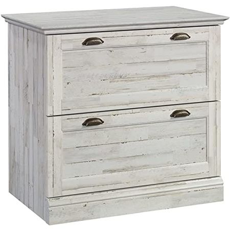 Sauder Barrister Lane 2-Drawer Lateral File Cabinet in White Plank, White Plank Finish