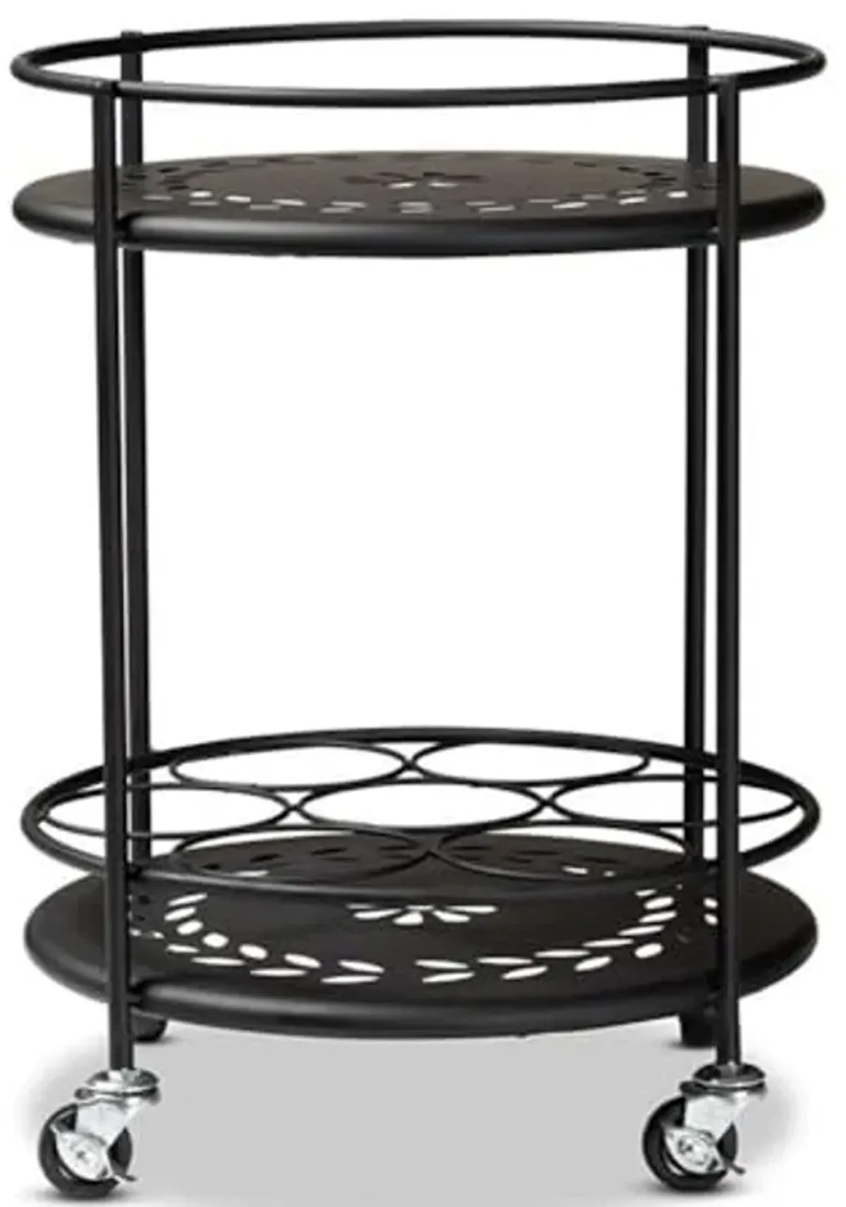 Baxton Studio Dallan Modern Industrial Black Metal 2-Tier Kitchen Cart