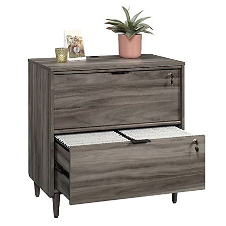 Sauder Clifford Place Lateral File Cabinet in Jet Acacia, Jet Acacia Finish