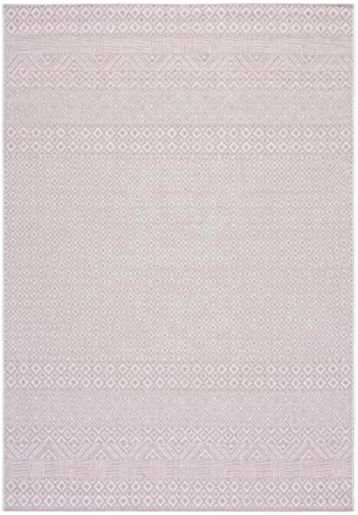 SAFAVIEH Courtyard Collection 4' x 5'7" Ivory/Soft Pink CY8235 Indoor/ Outside Waterproof Easy cleansingPatio Backyard Mudroom Area Mat