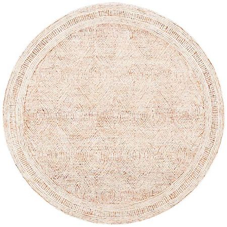 SAFAVIEH Abstract Collection 8' Round Ivory/Rust ABT340P Handmade Premium Wool Entryway Foyer Living Room Bedroom Kitchen Area Rug