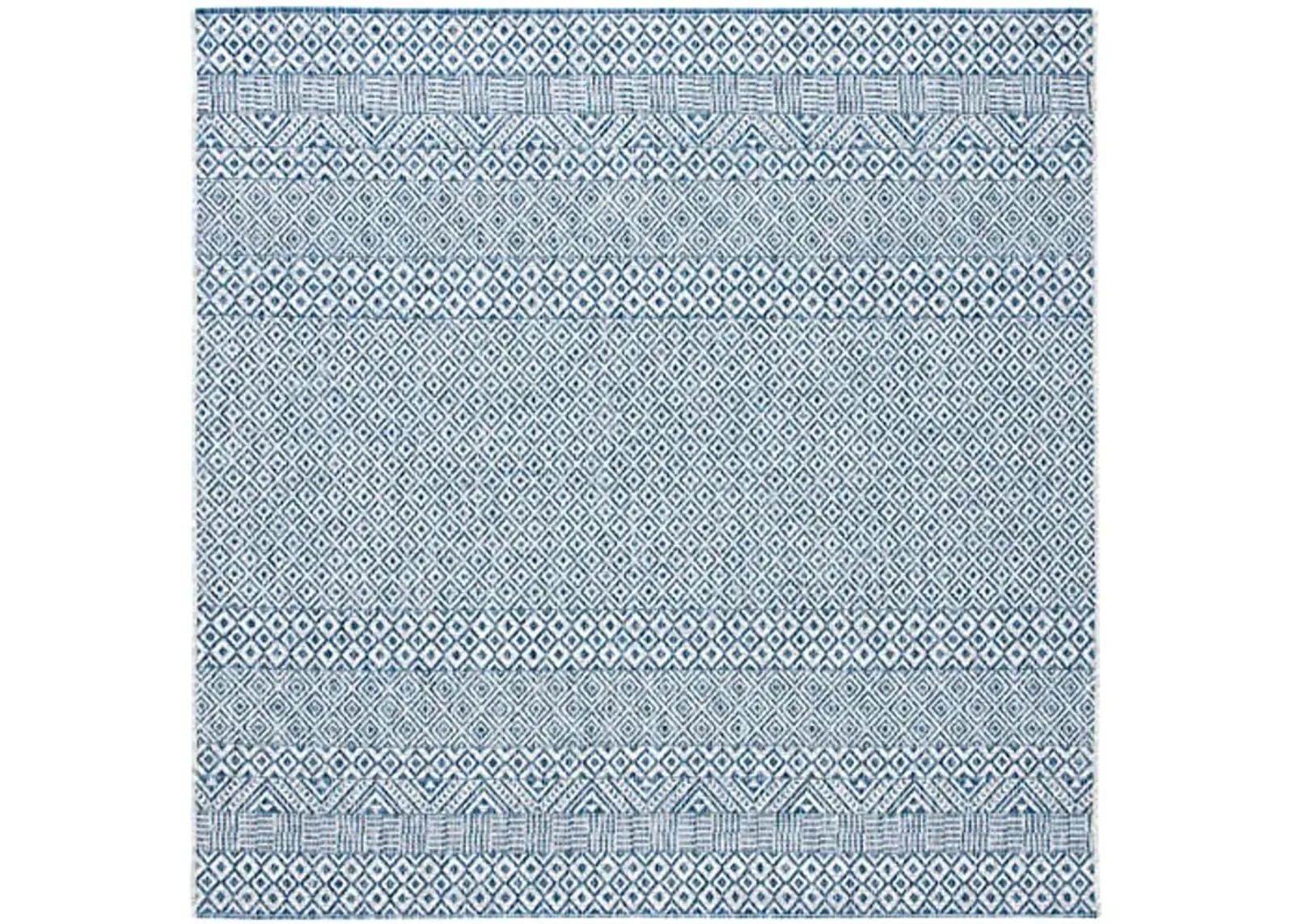 SAFAVIEH Courtyard Collection 4' Square Grey/Blue CY8235 Indoor/ Outside Waterproof Easy cleansingPatio Backyard Mudroom Area Mat