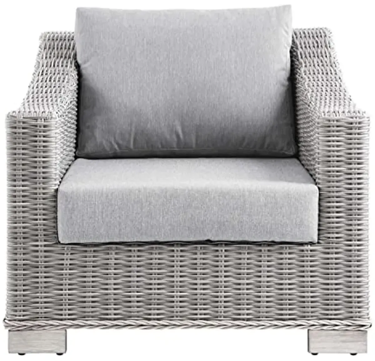 Modway EEI-4840-LGR-GRY Conway Outdoor Patio Wicker Rattan, Light Gray Gray