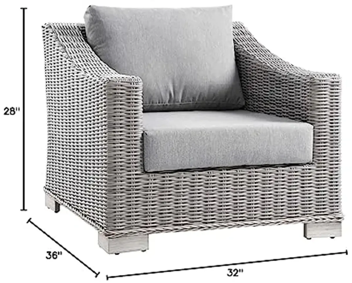 Modway EEI-4840-LGR-GRY Conway Outdoor Patio Wicker Rattan, Light Gray Gray