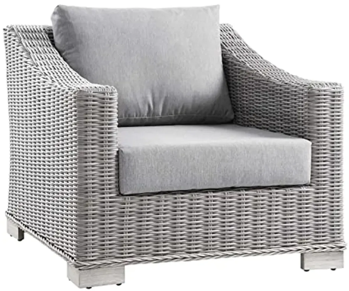 Modway EEI-4840-LGR-GRY Conway Outdoor Patio Wicker Rattan, Light Gray Gray