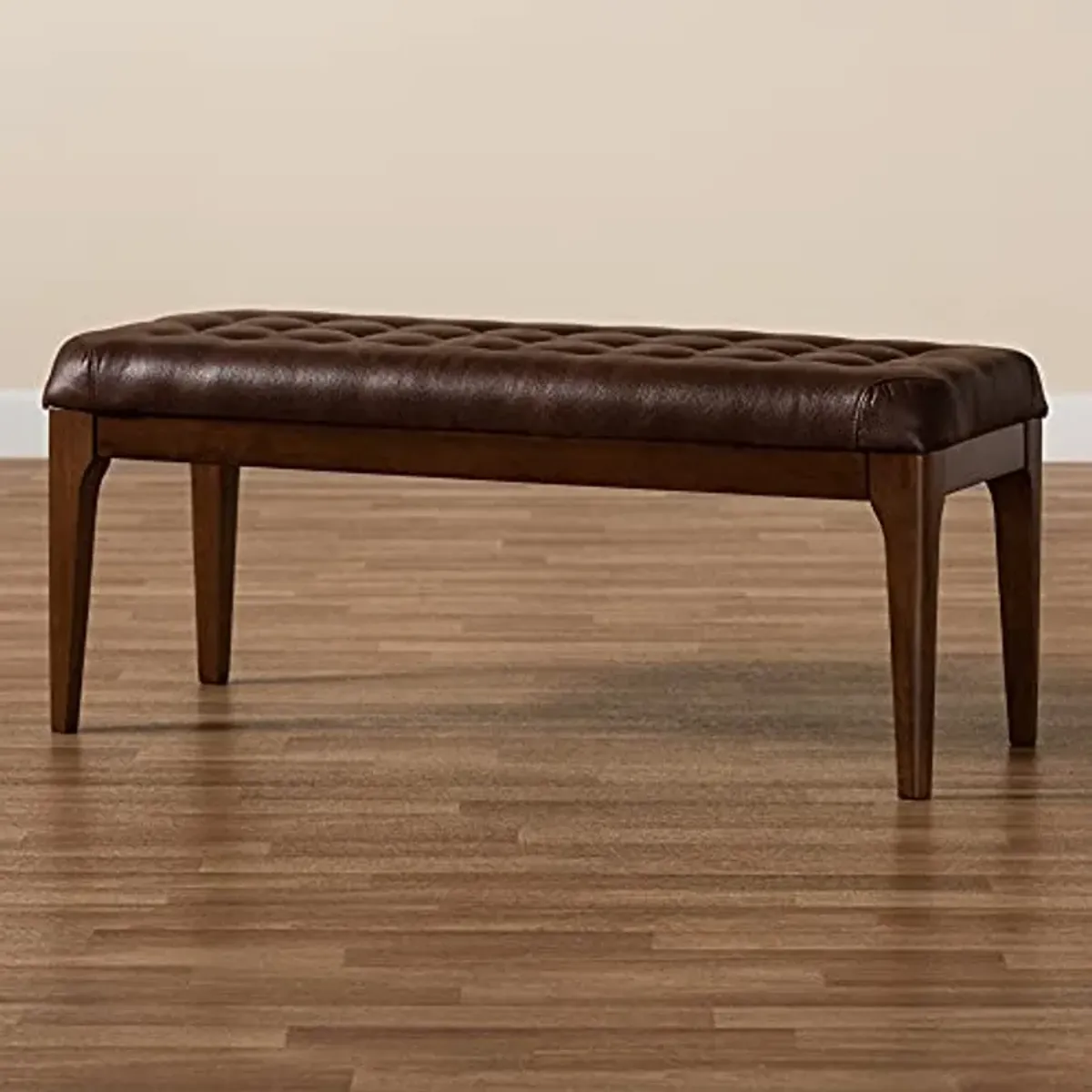 Baxton Studio 194-11757-AMZ Benches & Banquettes, Dark Brown/Walnut Brown