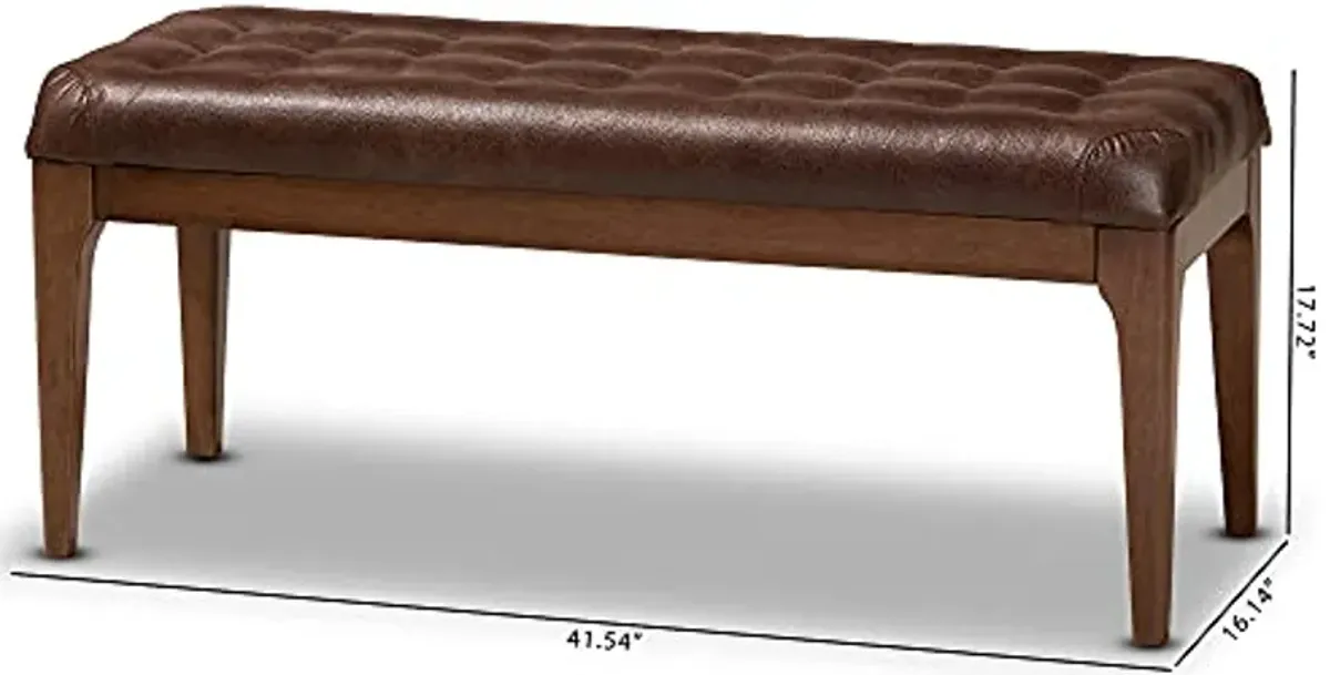 Baxton Studio 194-11757-AMZ Benches & Banquettes, Dark Brown/Walnut Brown