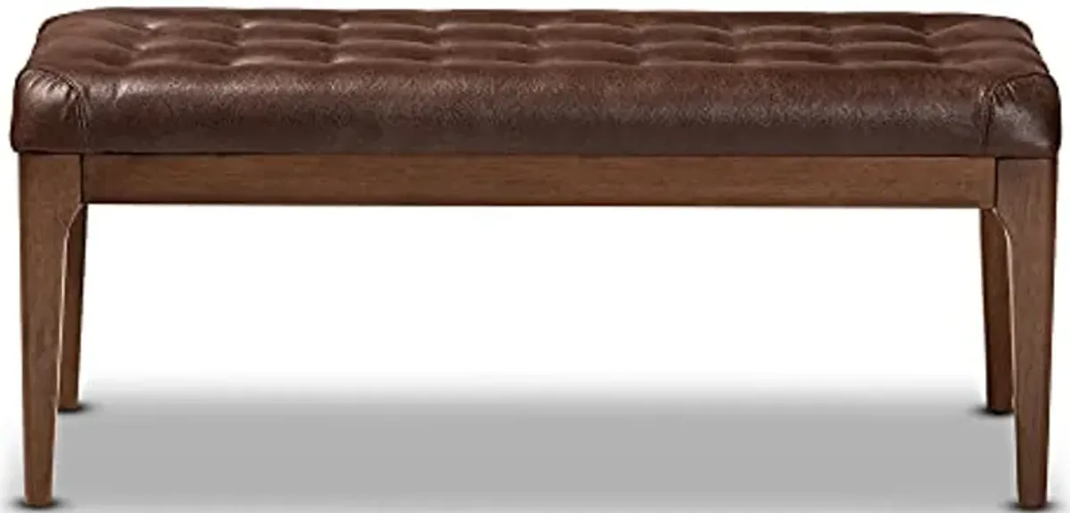 Baxton Studio 194-11757-AMZ Benches & Banquettes, Dark Brown/Walnut Brown